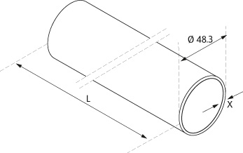 Stainless Steel Tube - Model 1900/1910 - Ø 48.3mm CAD Drawing